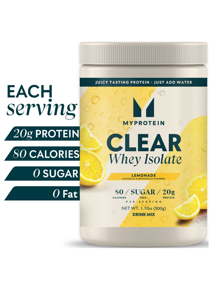 MyProtein Clear Whey Isolate Lemonade Flavor 500g -20 Servings - Image 2