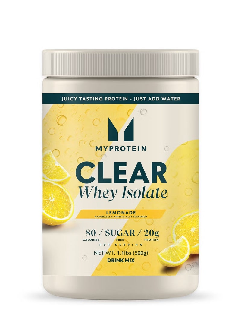MyProtein Clear Whey Isolate Lemonade Flavor 500g -20 Servings - Image 1