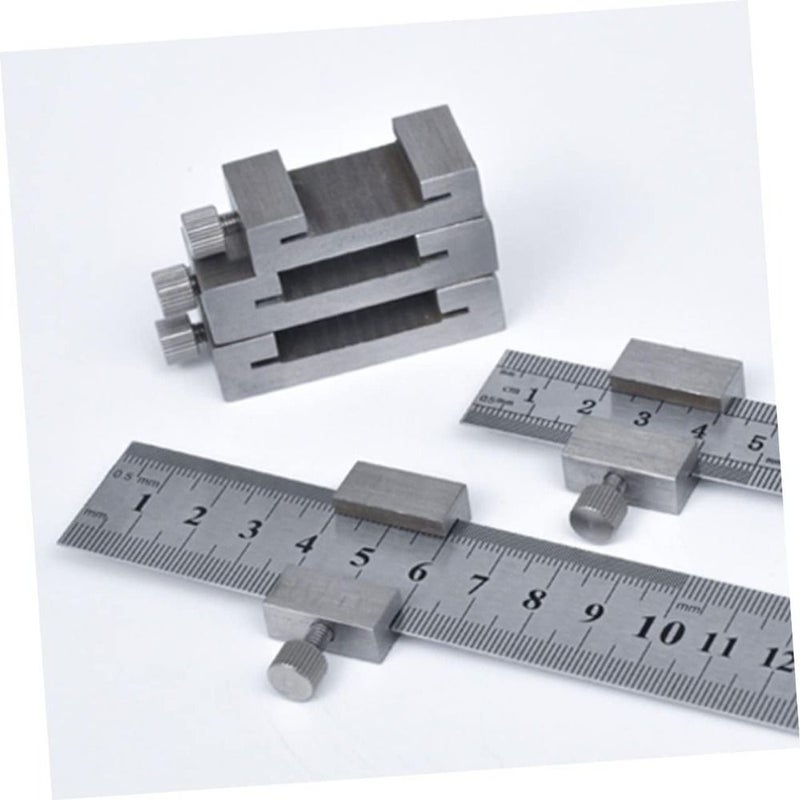 2 In 1 Multifunctional Metal Ruler 20mm Positioning Block 5.91inch Steel Ruler - Image 1