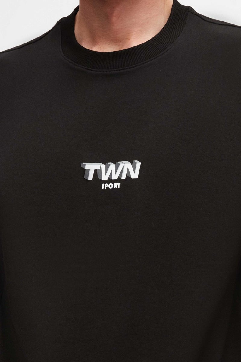 twn Relaxed Fit Black Printed Sweatshirt  - Image 4