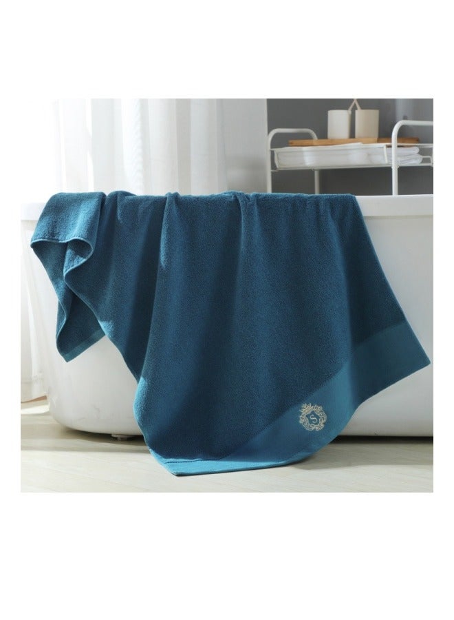 MIXDE 3PCS Cotton Bath Towel Set Fast Absorbent Skin-friendly and Soft Bath Towel*1PCS and 2PCS Towels Blue - Image 2