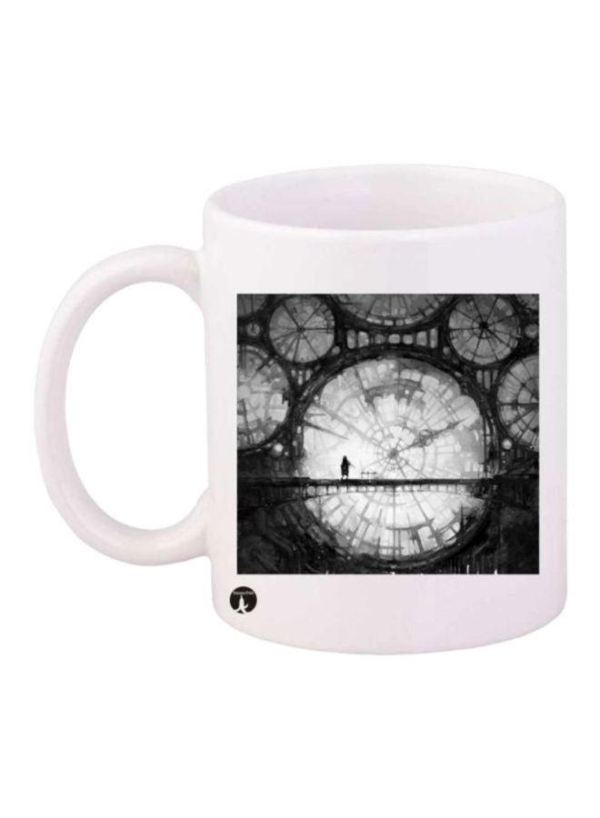 RKN Clock Printed Coffee Mug White/Black - Image 2