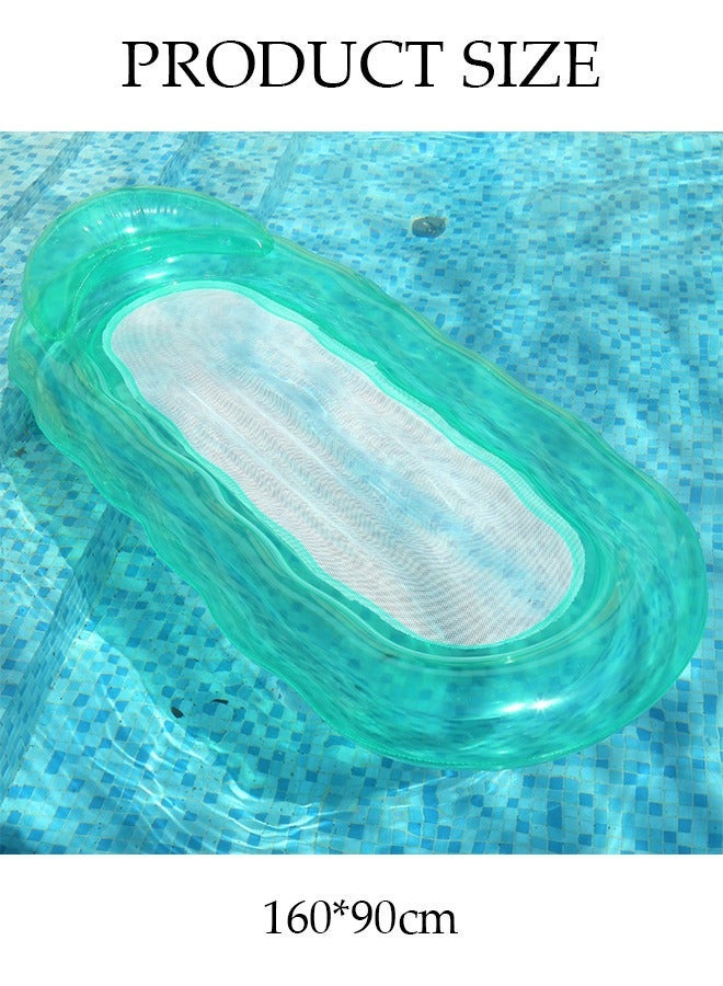 DUNISO Inflatable Pool Float Lounger Raft for Adults and Kids, 160*90CM Floating Mat Inflatable Contour Lounger with Headrest Ultra-Comfort Cooling Pool Raft Floaty Toys - Image 2