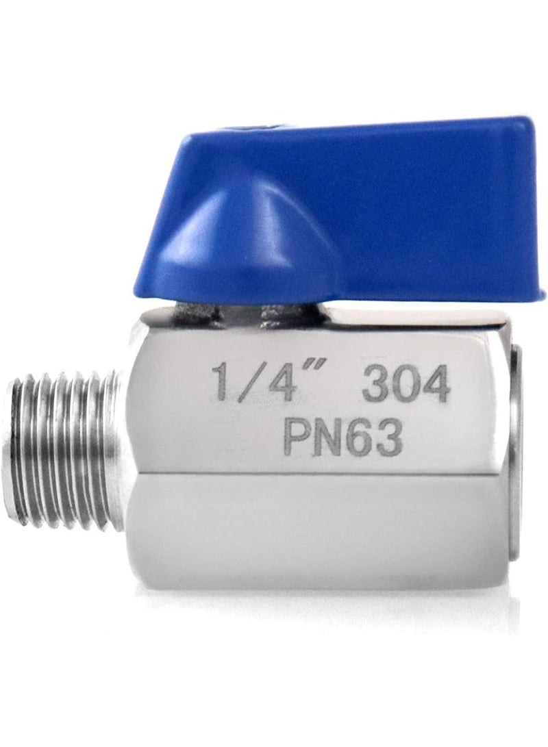 2 PCS Mini Ball Valve, NPT Thread Female and Male 304 Stainless Steel Shut-Off Valves (Size : 1-4) - Image 3