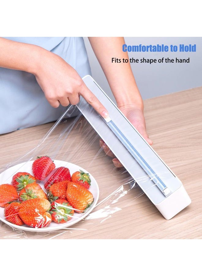 Deemton Plastic Wrap Dispenser With Cutter Aluminum Foil Refillable Food Cling Film And A Roll Of Bpa Free Film. - Image 4