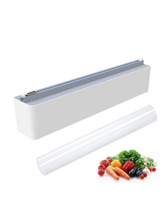 Deemton Plastic Wrap Dispenser With Cutter Aluminum Foil Refillable Food Cling Film And A Roll Of Bpa Free Film. - Image 1