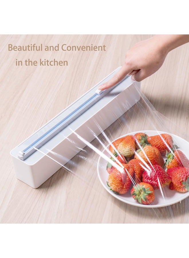 Deemton Plastic Wrap Dispenser With Cutter Aluminum Foil Refillable Food Cling Film And A Roll Of Bpa Free Film. - Image 3