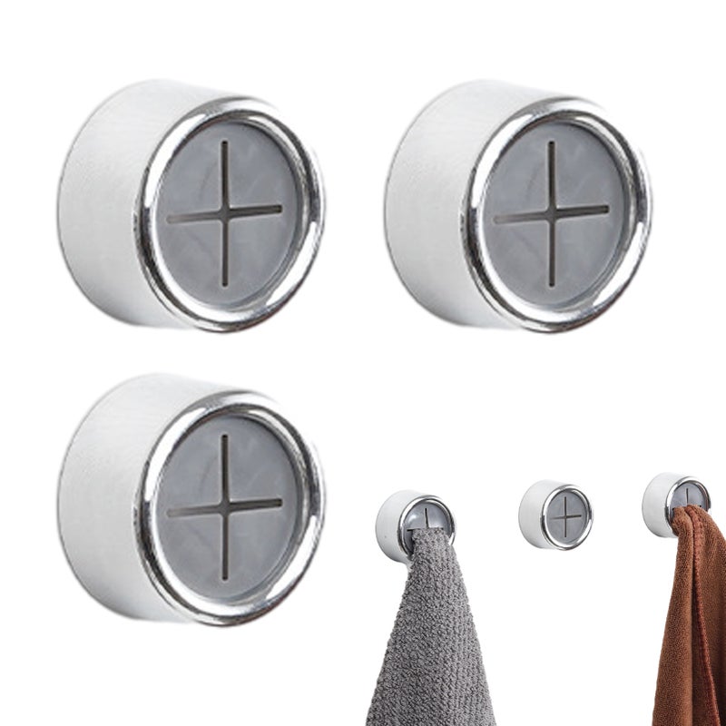 3Pcs Kitchen Towel Hooks Dish Towel Hooks with Adhesive Round Wall Mounted Hand Towel Holders for Kitchen Bathroom Shower Towels - Image 5