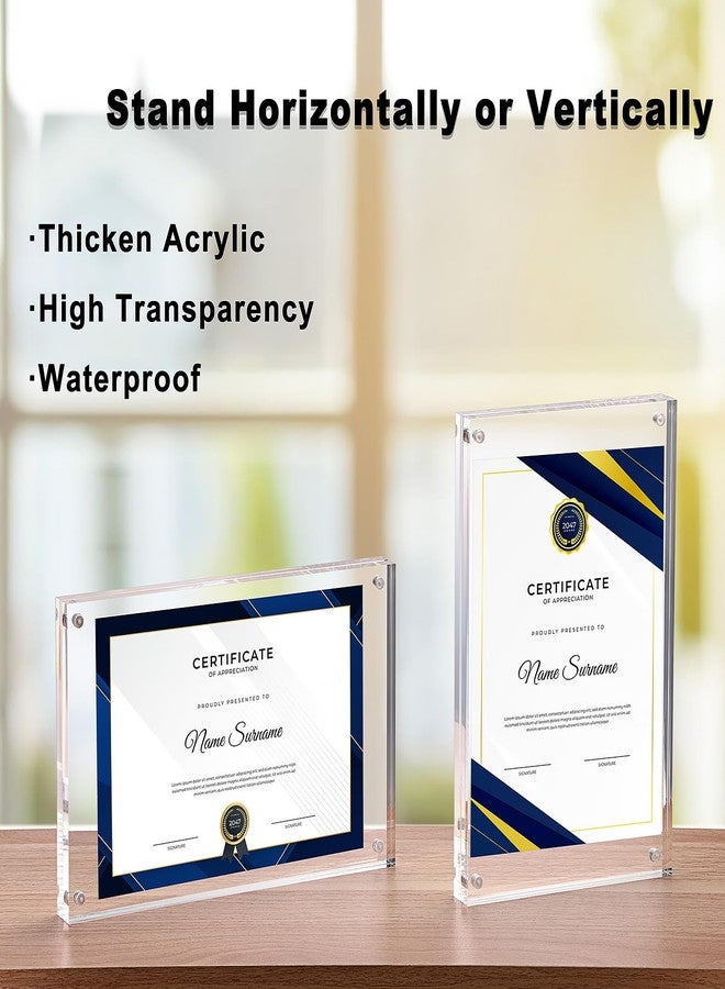 BTSKY 2 Pack 8.5x5.5 Inch Acrylic Business License Frame for 8.5x5.5 Business License, Thicken Clear Certificate Display Holder, Free Standing Double Sided Tabletop Picture Frame for Desk Office Store - Image 4