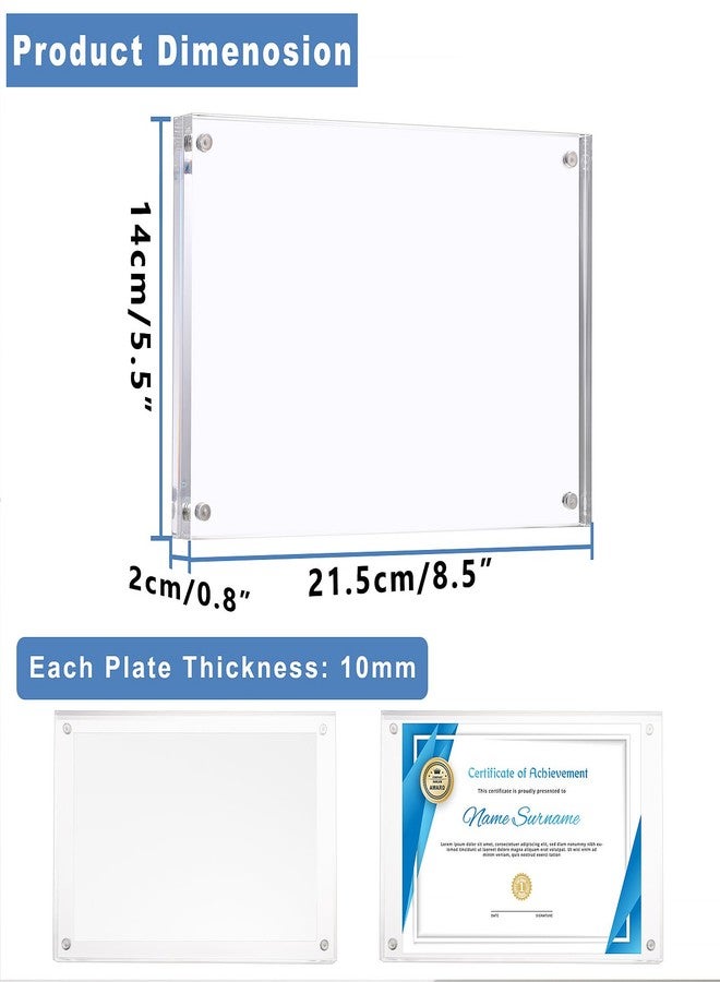 BTSKY 2 Pack 8.5x5.5 Inch Acrylic Business License Frame for 8.5x5.5 Business License, Thicken Clear Certificate Display Holder, Free Standing Double Sided Tabletop Picture Frame for Desk Office Store - Image 3