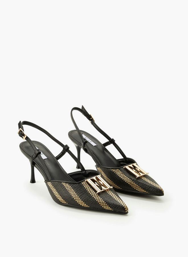 ELLE Women Textured Stiletto Heel Shoes - Image 3