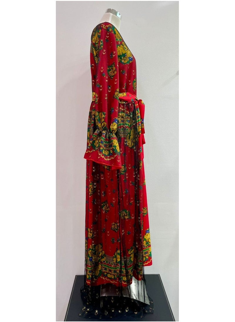 ANOHI TEXTILES - Jalabiya Flower Design with outer Zari Medium - Image 1