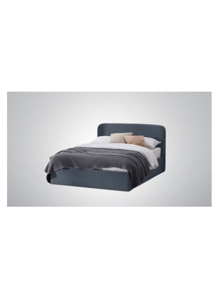 Malazhouse Button tufted bed Blue - 180cm - in soft fabric with a button-tufted headboard - 180 cm - Dimensions: 120cm height x 195cm length – 195L x 120H x 180W - Image 3