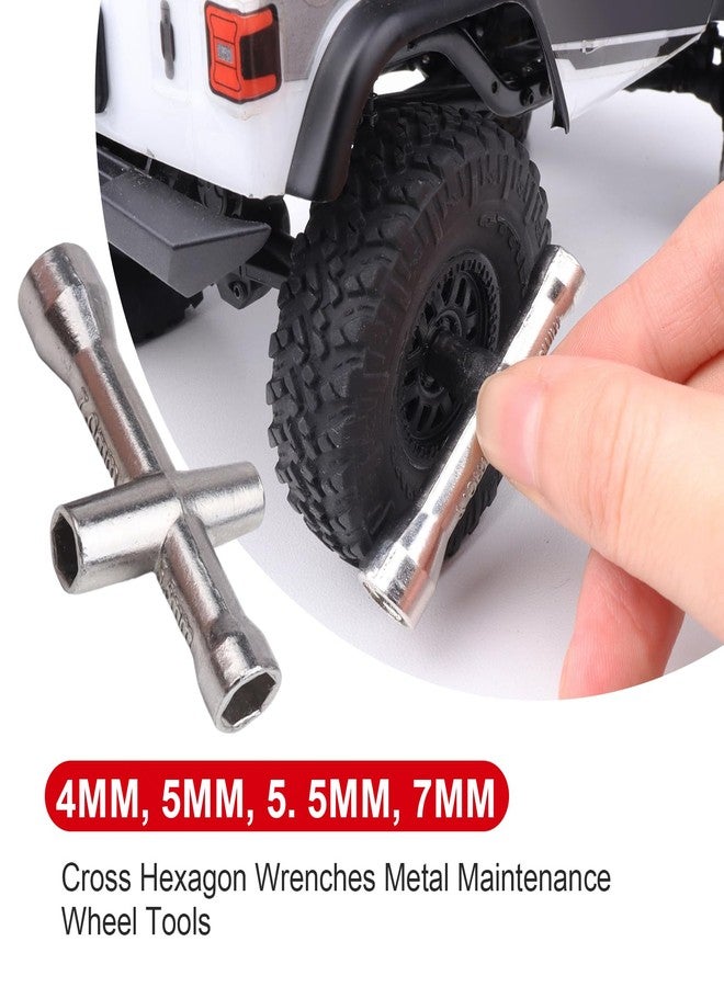 Hobbypark RC Hex Wrench Nut Driver (4mm 5mm 5.5mm 7mm 17mm) Wheel Hub Cross Socket Spanner Repair Tools for 1:8 1/10 Scale RC Cars (2-Pack) - Image 5