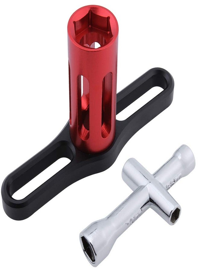 Hobbypark RC Hex Wrench Nut Driver (4mm 5mm 5.5mm 7mm 17mm) Wheel Hub Cross Socket Spanner Repair Tools for 1:8 1/10 Scale RC Cars (2-Pack) - Image 1