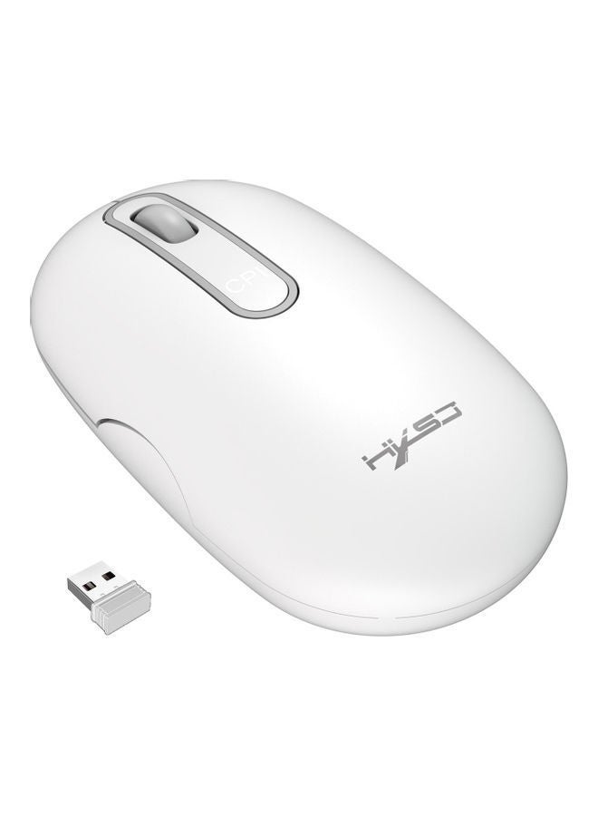 NIBEMINENT Wireless Adjustable DPI Mouse White - Image 1