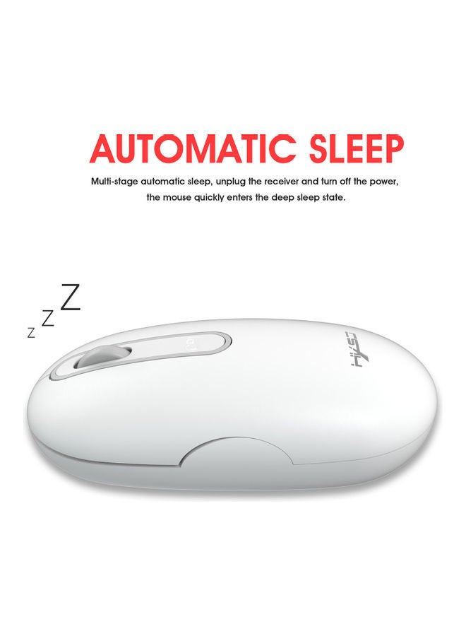 NIBEMINENT Wireless Adjustable DPI Mouse White - Image 3