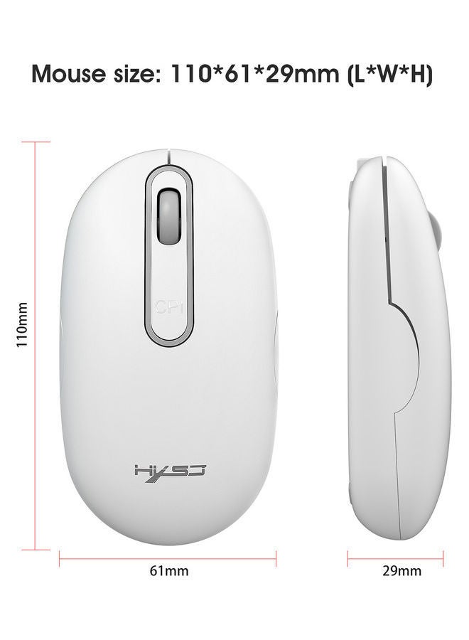 NIBEMINENT Wireless Adjustable DPI Mouse White - Image 2