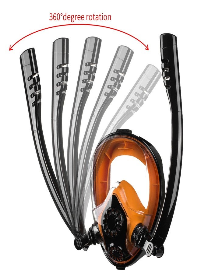 VBM Full Face Snorkel Mask Double Tubes Designed Anti Leak Dry Top System with Camera Mount 180°Panoramic View Snorkeling Gear for Adults Kids Men Women Safe Breathing Snorkel Set (Pink S/M) - Image 4
