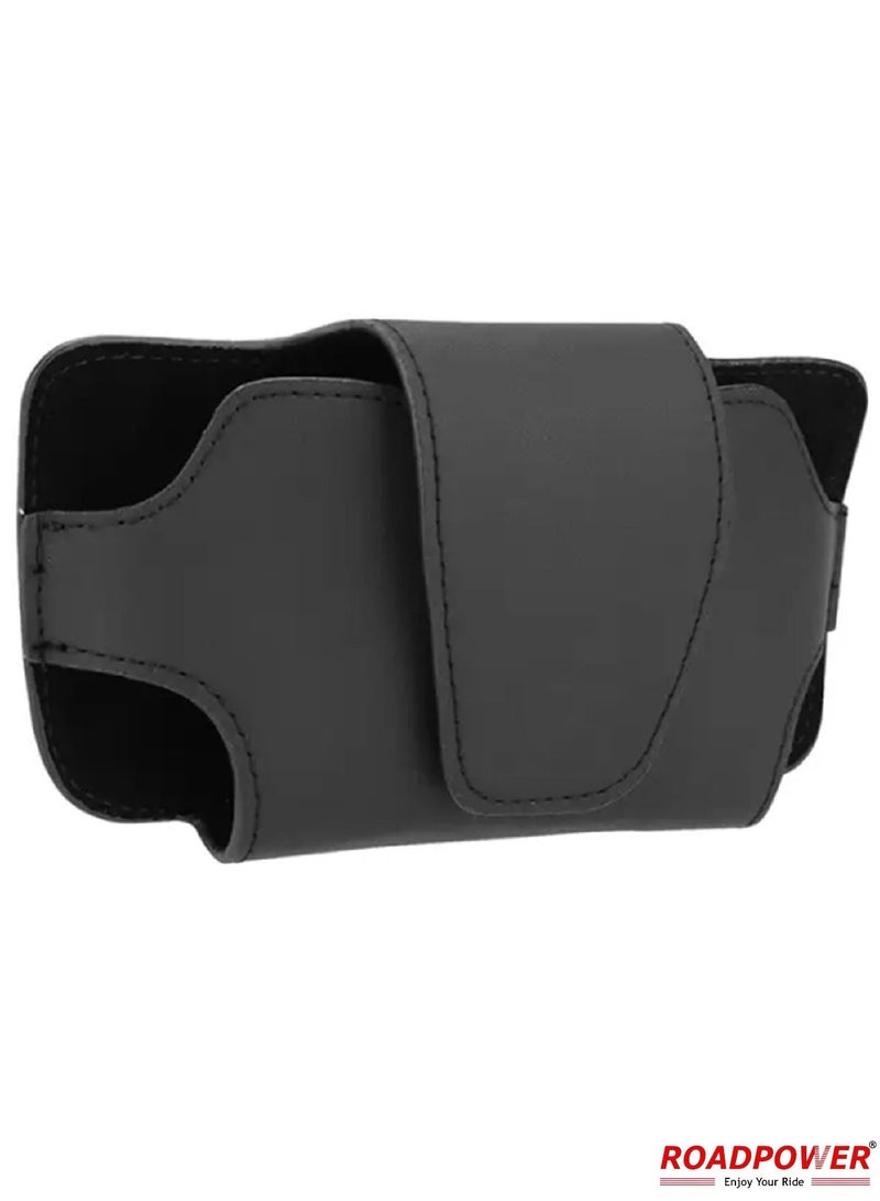 RoadPower Sunglasses Holder For Car Sun Visor Leather Glasses Storage Case with Hidden Magnetic Closure Car Black - Image 1
