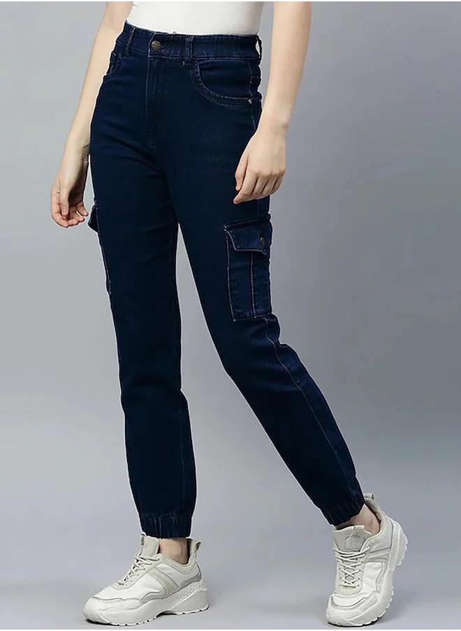 HIGH STAR Flap Pocket Detail Mid Rise Jeans by Styli