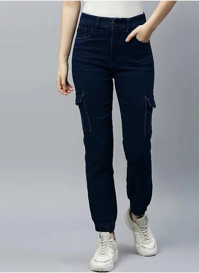 HIGH STAR Flap Pocket Detail Mid Rise Jeans by Styli