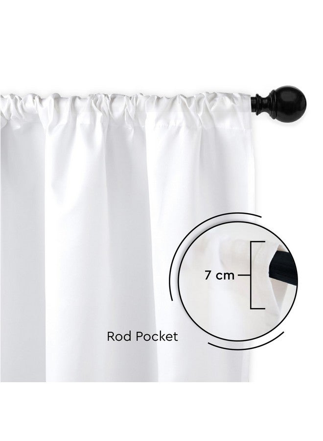 ستائر Encasa XO المصنوعة من البوليستر الصلب مع رباط خلفي، مجموعة من قطعتين بارتفاع 7 أقدام على لوحة الباب - بولي أبيض، جيب قضيب، فلترة للضوء، ستائر للباب، غرفة النوم، غرفة المعيشة - Image 2