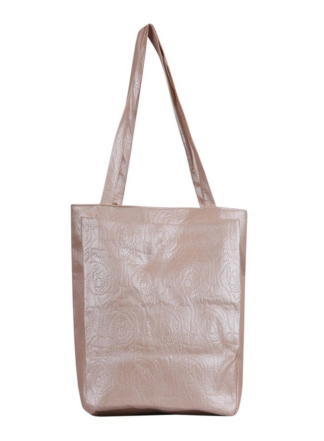 Dcozi Stylish and Fashionable PU Leather Medium Handbag For Women & Girls - TB04 (Shoulder & Tote Bag) (Cream) - Image 4