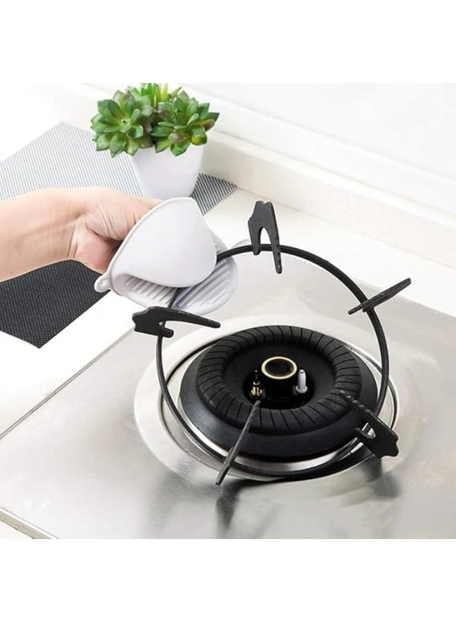 Two pairs of silicone pot handle covers, handle holders, cooking pressure grips, suitable for cast iron pans, frying pans, woks, grill pans, cookware handle protectors, non-slip, reusable kitchen accessories, gray color - Image 3