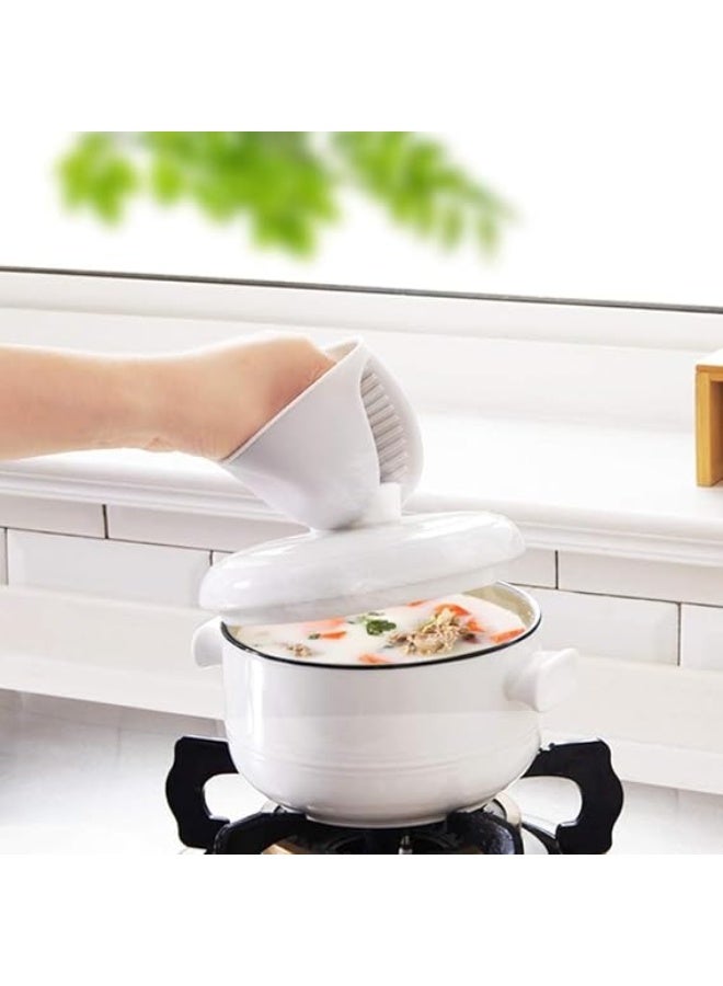 Two pairs of silicone pot handle covers, handle holders, cooking pressure grips, suitable for cast iron pans, frying pans, woks, grill pans, cookware handle protectors, non-slip, reusable kitchen accessories, gray color - Image 4