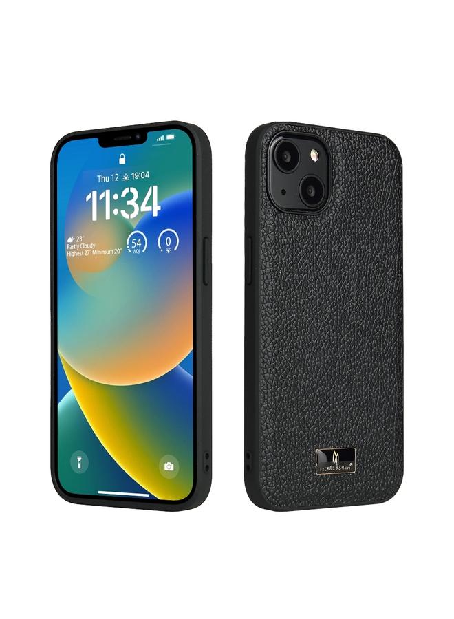 The Bros Case For iPhone 15 Fierre Shann Leather Texture Phone Back Cover Case