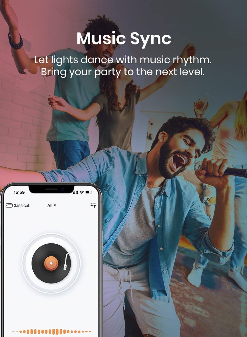 برودلينك لمبة Broadlink BLE الذكية متغيرة اللون مع مزامنة الموسيقى، ضوء سبوت GU10/4.5W/350LM - Image 5