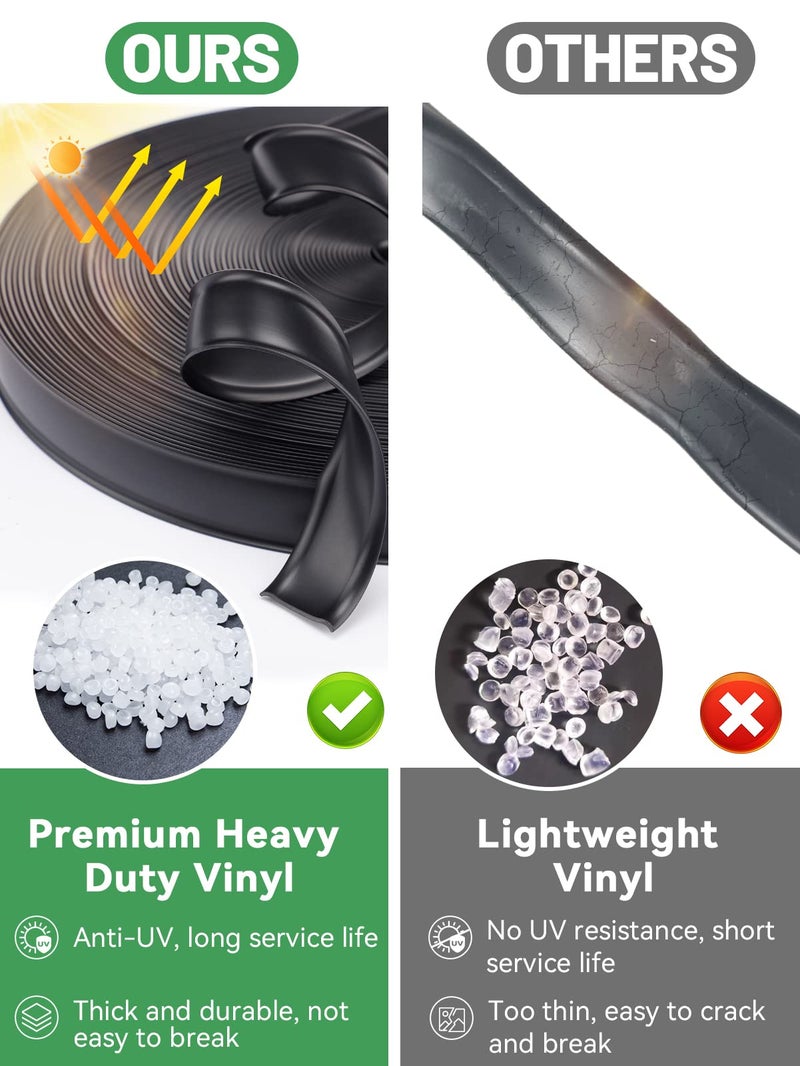 MADHOLLY RV Trim Molding Insert, 1" Heavy-Duty Vinyl RV Weather Stripping Exterior, Fit for Forest River Keystone, Waterproof UV-Resistant RV Screw Cover Trim for Camper Travel Trailer (Black, 100ft) - Image 3