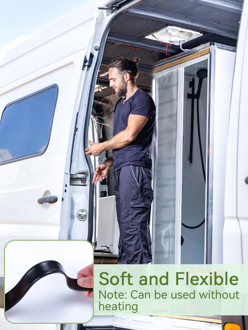 MADHOLLY RV Trim Molding Insert, 1" Heavy-Duty Vinyl RV Weather Stripping Exterior, Fit for Forest River Keystone, Waterproof UV-Resistant RV Screw Cover Trim for Camper Travel Trailer (Black, 100ft) - Image 2