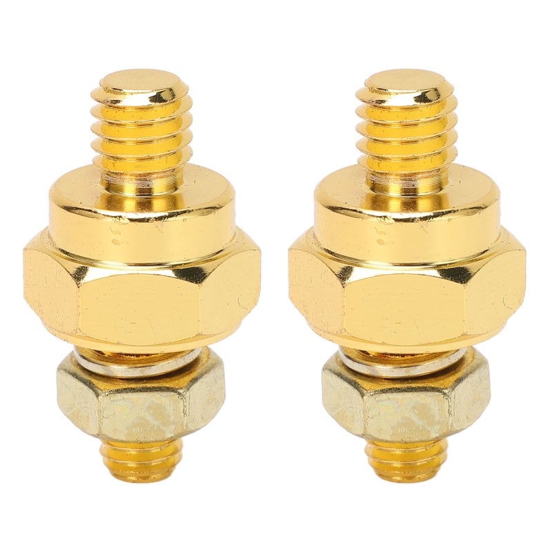 Side Post Battery Terminal Adapters 2-Pack Solid Brass 5/16in Stud - Converts Side Terminal to Top Post Charging System Hardware for Cars Trucks RVs - Image 1