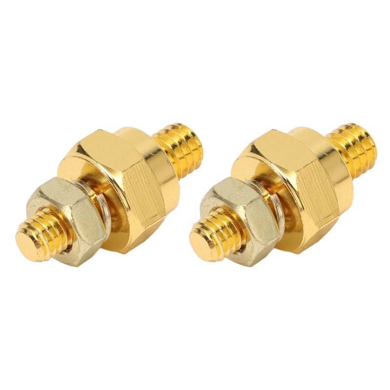 Side Post Battery Terminal Adapters 2-Pack Solid Brass 5/16in Stud - Converts Side Terminal to Top Post Charging System Hardware for Cars Trucks RVs - Image 2
