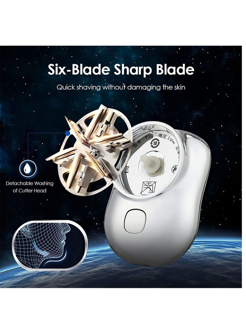 ELTRAZONE Mini & Portable Electric Shaver, New Pocket Portable Electric Shave, Magic USB Mini Shaver Electric Razor For Men, Rechargeable Travel Razors For Men Electric Shaver For Shaving Face(Blue) - Image 4