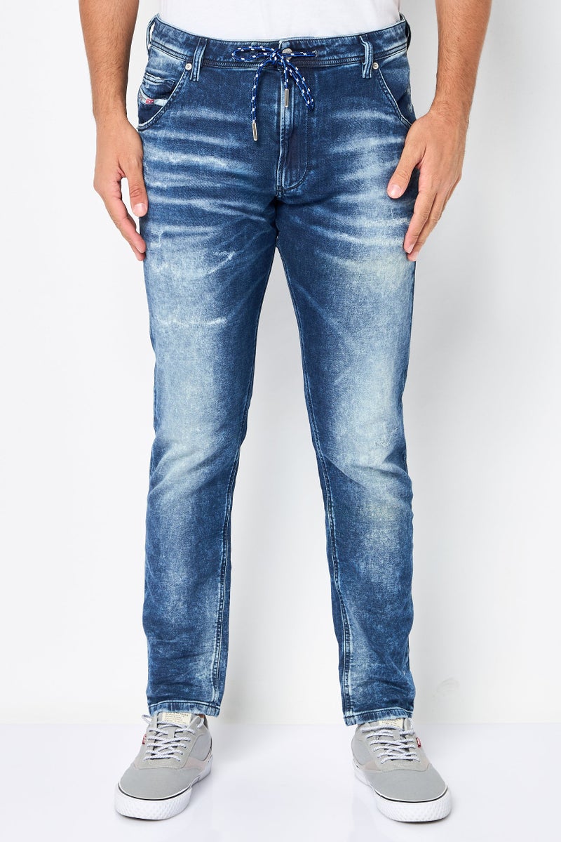 DIESEL جينز كروالي CB NE بتصميم عادي للرجال، غامق، أزرق داكن - Image 1