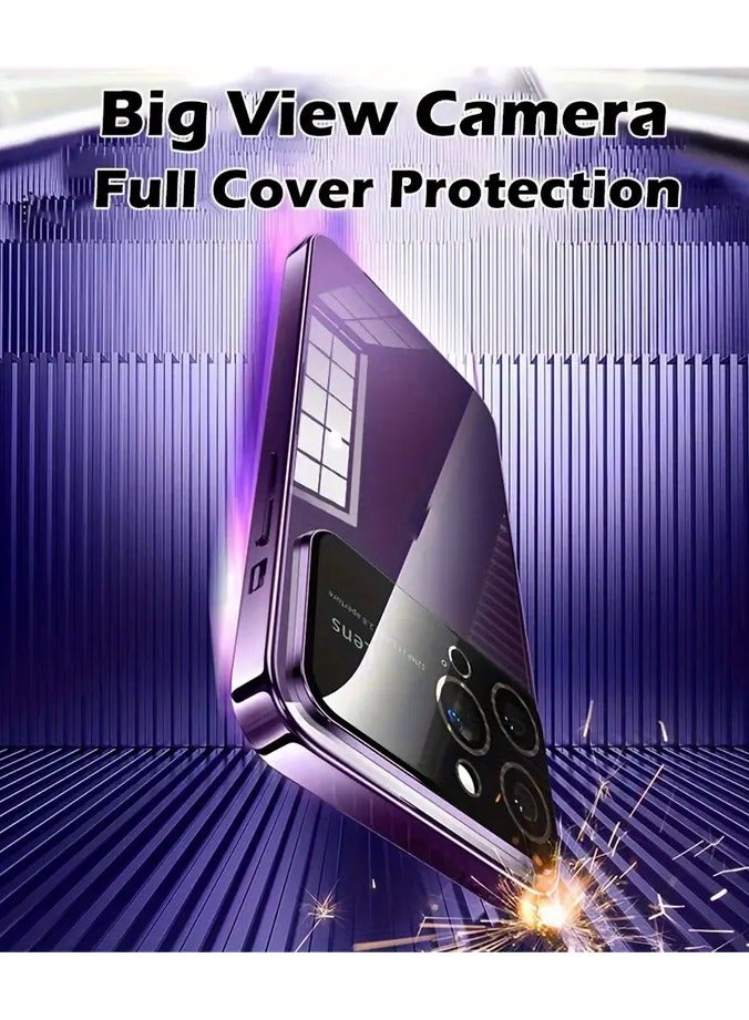 smart vision Magnetic case for iPhone 14 Pro Max 6.7" Compatible with the MagSafe wireless charger,that are resistant to shocks and scratches,Deep Purple - Image 4