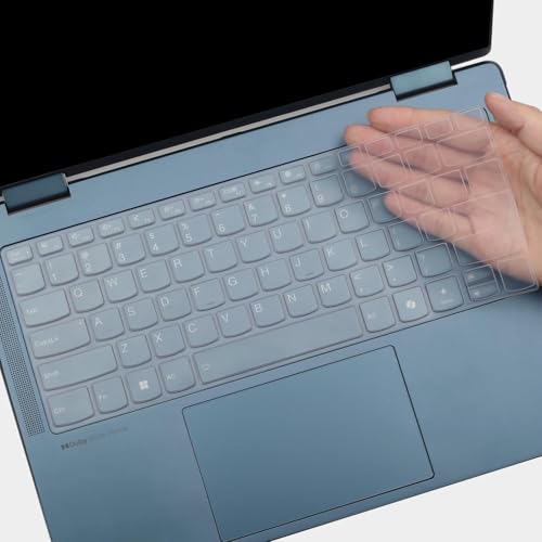 RAYA Silicone Keyboard Cover for Lenovo ideapad Slim3 & Slim5 14inch Laptops | Keyboard Cover for Lenovo IdeaPad Flex 5 & Yoga 7i 2-in-1 / Lenovo V14 Laptops (Transparent) - Image 1