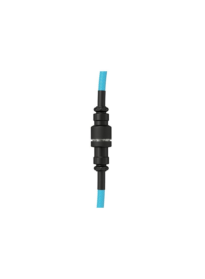 Glorious Coiled Keyboard Cable – Coiled USB C Cable Artisan Braided Cables for Mechanical Gaming Keyboard Coiled Cable - Custom Keyboard Cable (Electric Blue) - Image 3