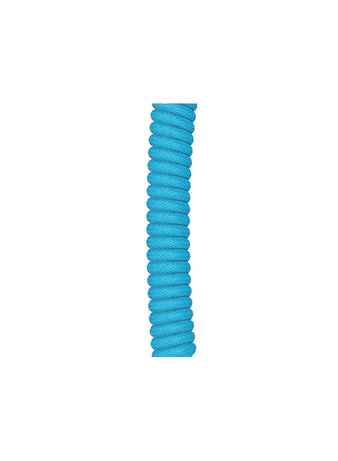 Glorious Coiled Keyboard Cable – Coiled USB C Cable Artisan Braided Cables for Mechanical Gaming Keyboard Coiled Cable - Custom Keyboard Cable (Electric Blue) - Image 4