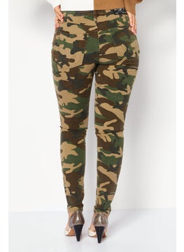 TRUE RELIGION Women Regular Fit Allover Print  Jean, Khaki  - Image 4