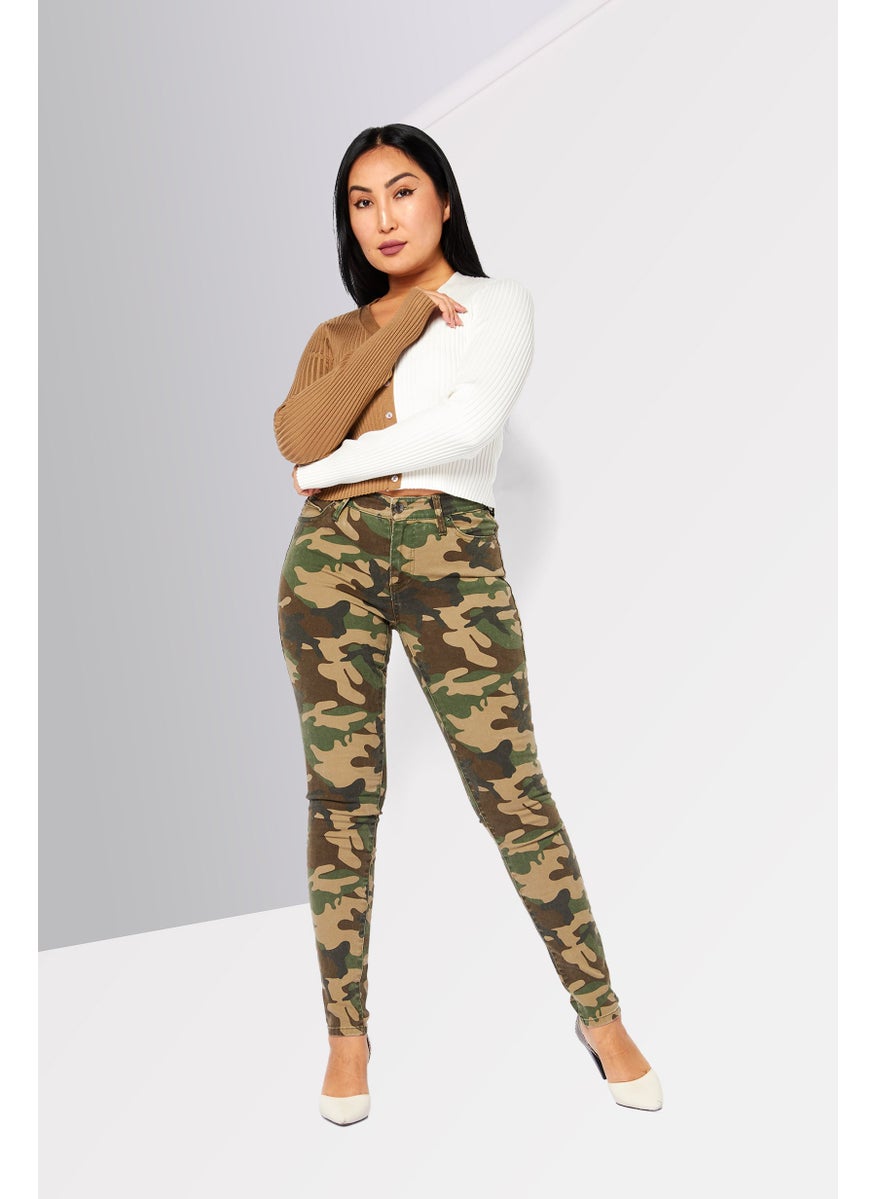 TRUE RELIGION - Women Regular Fit Allover Print  Jean, Khaki - Image 1