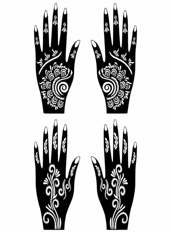 VANVATI Arabic and Stylish Combo Mehndi Stencil Stickers for Hands Easy to Apply & Time SavingPack of 2 - Image 2