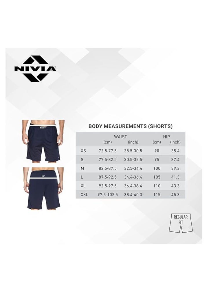 Nivia - TRAINIG-4 Shorts | Size : Large |Suitable For Running,Jogging,Gym,Trainning,Walking |Strechable |Quick dry | Dual Pockets |Regular Fit |Material Type  : ‎Polyester, Spandex - Image 1