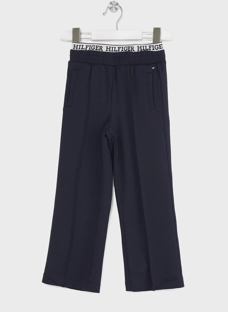 TOMMY HILFIGER Kids Logo Wide Leg Sweatpants