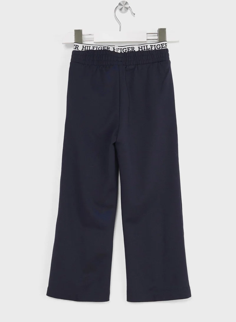 TOMMY HILFIGER Kids Logo Wide Leg Sweatpants