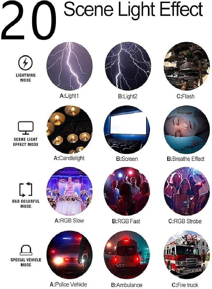 يولانزي إضاءة فيديو LED 120 RGB، إضاءة كاميرا محمولة ملونة بالكامل بزاوية 360 درجة، إضاءة لوحة قابلة للتعتيم من 2500 إلى 9000 كلفن مع شاشة LCD لتدوين الفيديو والتصوير الفوتوغرافي ومؤتمرات الفيديو والبث المباشر - Image 5