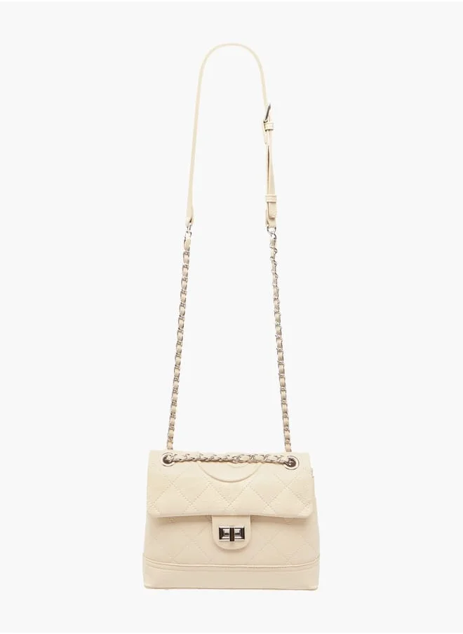 سيليست Women Quilted Crossbody Bag with Adjustable Strap and Twist Clasp Closure